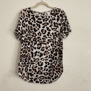 H&M Brown and Black Relaxed Short Sleeve T-Shirt